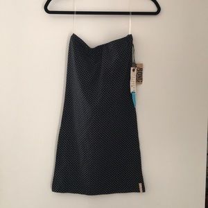 Billabong polka dot strapless mini tube dress